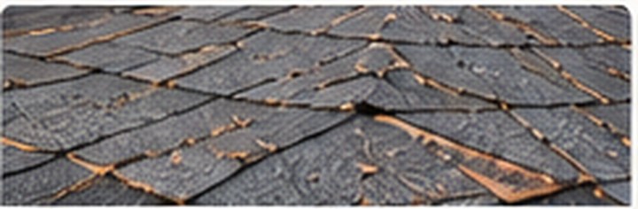 Illustrative worn asphalt shingles